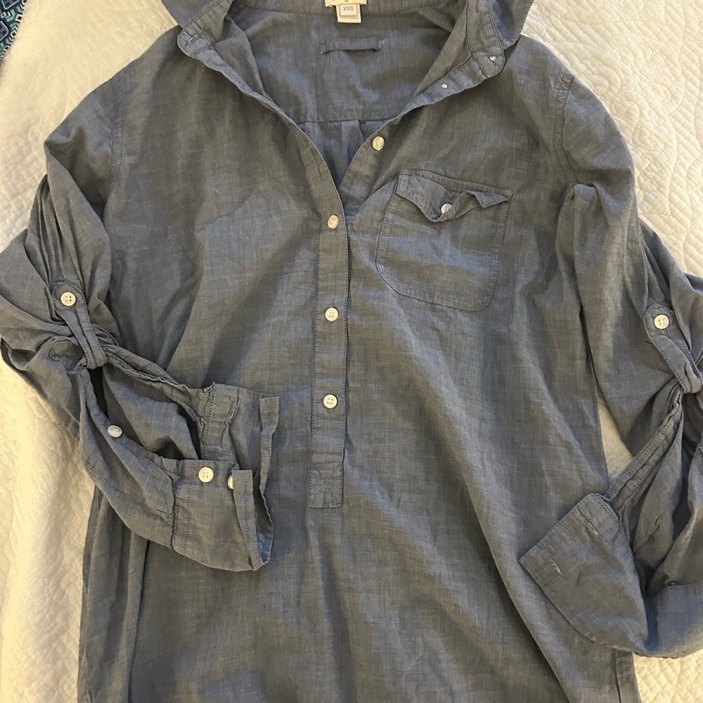 J. Crew Chambray Casual Button-Down Shirt